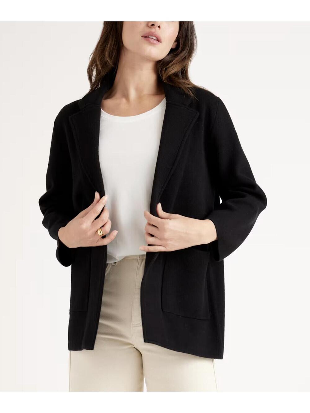 Quince 100% Organic Cotton Knit Blazer Sz S Quiet Luxury Essential